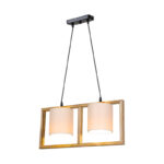 Sereda double-light ceiling lamp E14 in brown-cream shade 54x14x27cm - Слика 3