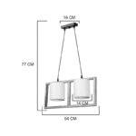 Sereda double-light ceiling lamp E14 in brown-cream shade 54x14x27cm - Слика 4