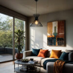 Sonata E27 single-light ceiling lamp in black shade Φ25.5x23cm - Слика 2