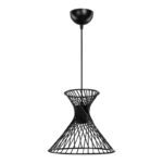 Sonata E27 single-light ceiling lamp in black shade Φ25.5x23cm