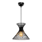 Sonata E27 single-light ceiling lamp in black shade Φ25.5x23cm - Слика 3