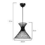 Sonata E27 single-light ceiling lamp in black shade Φ25.5x23cm - Слика 4