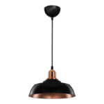 Artisan single-light ceiling lamp E27 in black-bronze shade Φ25.5x17cm