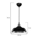 Artisan single-light ceiling lamp E27 in black-bronze shade Φ25.5x17cm - Слика 4