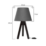 Adeck E27 table lamp in brown-gray shade Φ25x45cm - Слика 4