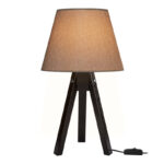 Adeck E27 table lamp in brown-beige shade Φ25x45cm - Image 3