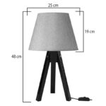Adeck E27 table lamp in brown-beige shade Φ25x45cm - Image 4