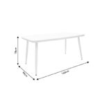 Table Zeren metal white-glass 160x90x78cm - Слика 5