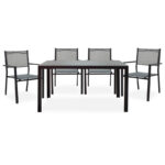 Dining set 5pcs Nares-Moly aluminum black-textilene anthracite