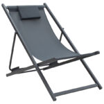 Professional chaise longue Corte beech alouminum textilene anthracite