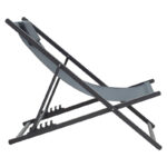 Professional chaise longue Corte beech alouminum textilene anthracite - Image 3