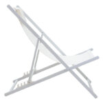 Professional chaise longue Corte beech alouminum white-beige textilene fabric - Слика 2