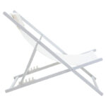 Professional chaise longue Corte beech alouminum white-beige textilene fabric - Слика 3