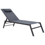 Sunbed Kiara aluminium anthracite-textilene dark grey