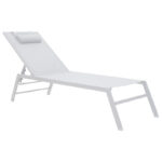 Sunbed Kiara aluminium white-beige textilene