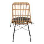 Naoki rattan chair in natural shade with black cushion and black metal leg 45.5x59.5x89cm - Слика 5