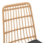 Naoki rattan chair in natural shade with black cushion and black metal leg 45.5x59.5x89cm - Слика 6