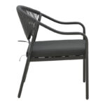 Armchair Jerqui wicker rattan black-metal black legs-black cushion  60x64x78cm - Слика 3