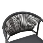 Armchair Jerqui wicker rattan black-metal black legs-black cushion  60x64x78cm - Слика 6