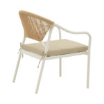 Armchair Jerqui wicker rattan natural-metal bege legs-black cushion  60x64x78cm - Слика 2