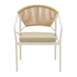 Armchair Jerqui wicker rattan natural-metal bege legs-black cushion  60x64x78cm - Слика 4