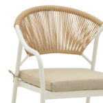 Armchair Jerqui wicker rattan natural-metal bege legs-black cushion  60x64x78cm - Слика 5