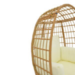 Armchair Frox wicker rattan natural-metal natural-black legs-beige cushion 96x76x145cm - Слика 6