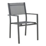 Armchair Moly anthracite aluminum-textilene 61x56.5x87.5cm
