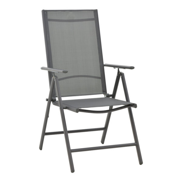 Armchair Candor anthracite metal and gray textilene 51.5x63.5x107cm