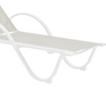 Lounger with arms Attain white aluminum and textilene in beige color 200x62x35cm - Image 3