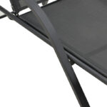 Lounger with arms Attain aluminum and textilene in dark gray shade 200x62x35 - Image 5