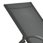 Lounger with arms Attain aluminum and textilene in dark gray shade 200x62x35 - Image 6