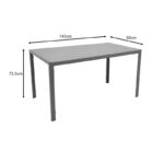 Nares table aluminum anthracite-plywood natural 140x80x72.5cm - Image 5