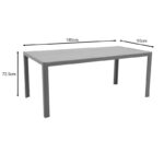Nares table aluminum anthracite-plywood natural 180x90x72.5cm - Слика 6
