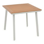Synergy table aluminum white-plywood natural 80x80x74cm - Image 3
