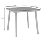 Synergy table aluminum white-plywood natural 80x80x74cm - Image 5