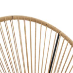 Garden armchair Acapulco black metal - pe rattan in natural shade 71x78x85cm - Слика 5