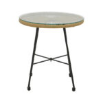 Acapulco table black metal - pe rattan in natural shade D50x50cm - Слика 2