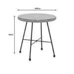 Acapulco table black metal - pe rattan in natural shade D50x50cm - Слика 4