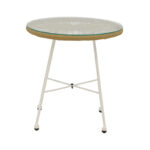 Acapulco table white metal - pe rattan in natural shade D50x50cm - Слика 2