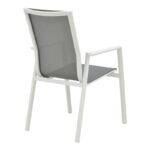 Garden armchair Dashiell  metal white textilene light grey 71x58x94cm - Слика 2