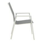 Garden armchair Dashiell  metal white textilene light grey 71x58x94cm - Слика 3