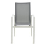 Garden armchair Dashiell  metal white textilene light grey 71x58x94cm - Слика 4