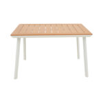 Griffith table white aluminum and plywood in a natural shade 120x80x74cm - Слика 2