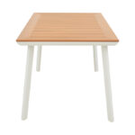 Griffith table white aluminum and plywood in a natural shade 120x80x74cm - Слика 3