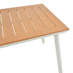 Griffith table white aluminum and plywood in a natural shade 120x80x74cm - Слика 4