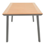 Griffith table dark grey aluminum and plywood in a natural shade 160x80x74cm - Слика 3