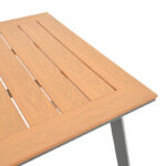 Griffith table dark grey aluminum and plywood in a natural shade 160x80x74cm - Слика 4