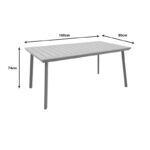 Griffith table dark grey aluminum and plywood in a natural shade 160x80x74cm - Слика 6