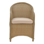 Garden armchair Hadrian rattan brown-textilene beige 57x70x85cm - Слика 4